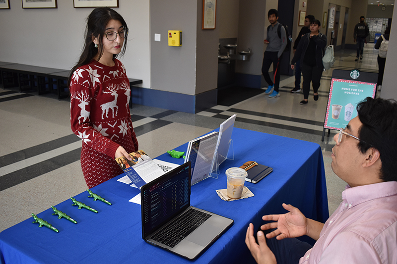 student at the Fall Career Fair