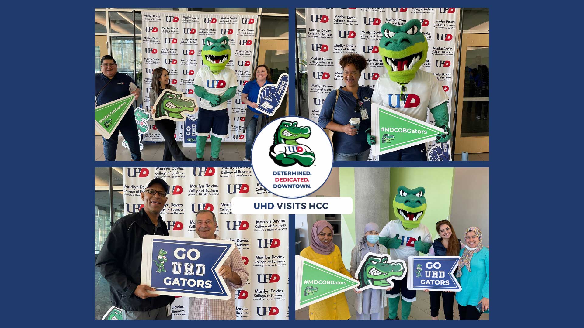 Collage of students with advisors at HCC