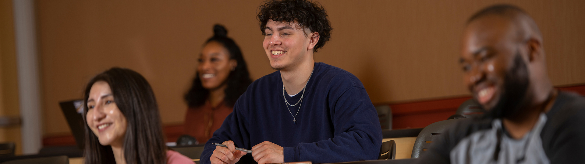 Students sitting in a classroom