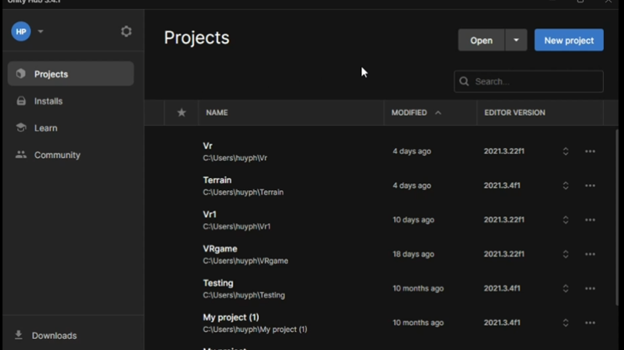 Main Project Menu