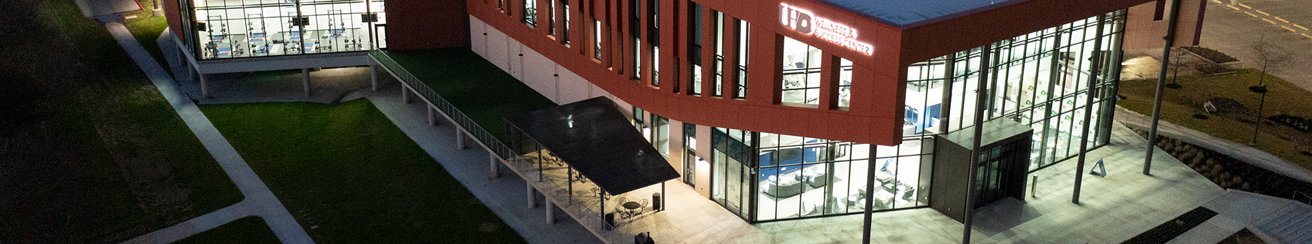 Wellness Student Center Arial night View