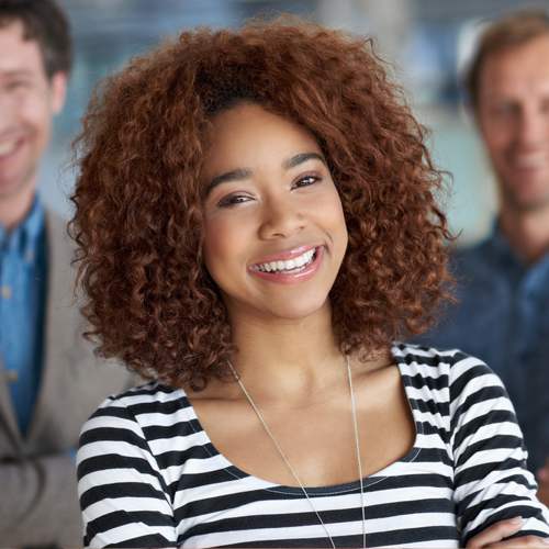 Female student smiling Female student smiling