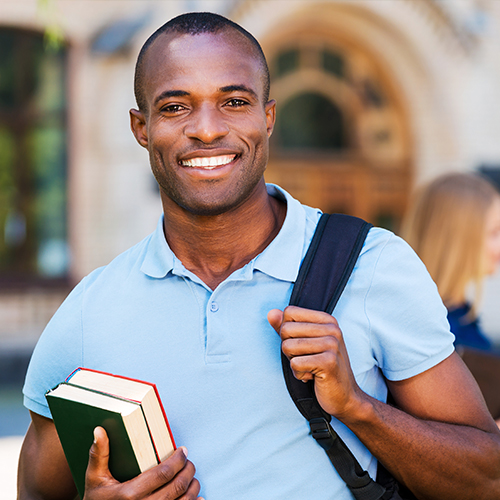  smiling graduate student