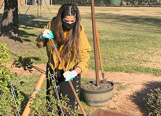 Students Gardening