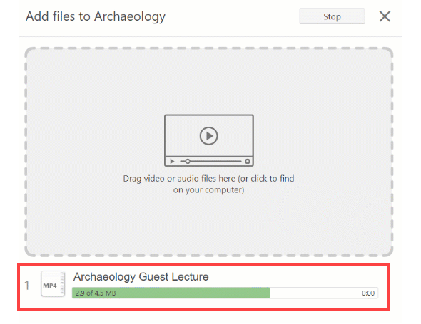 Image of file upload bar processing