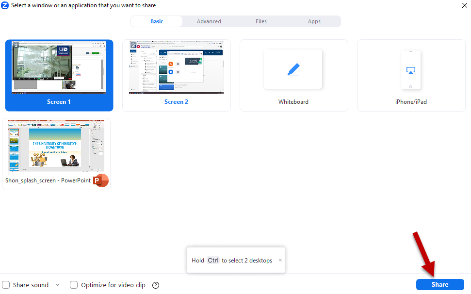 share screen to zoom