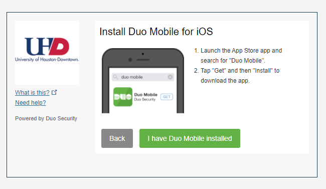 Duo Enrollment Screenshot