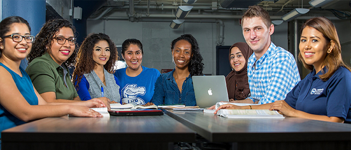 Group of UHD Students  studying