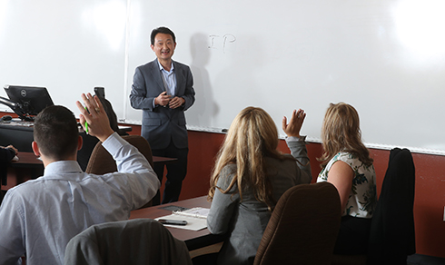 professor teaching a class