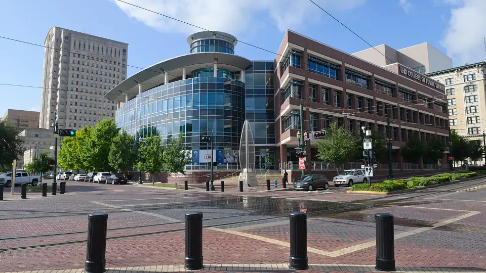 Exterior of the College of Public Service building