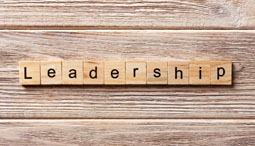 Leadership written in scrabble pieces