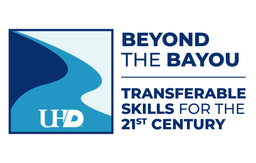 Image of a stylized bayou with text 