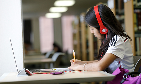 student on laptop